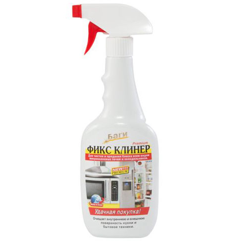 Bagi Средство Фикс-Спрей для чистки СВЧ печей, стеклокерамики, плит, холодильников 500 мл.