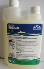 Dolphin Gresol  1л (дозатор) Щелочное средство для удаления следов резины. ph 11,4   1/9  арт.D008-1д