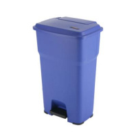 Гера контейнер пластиковый с педалью и крышкой 85 л , синий, 49х39х79 1/1, арт. 137691