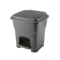 Гера контейнер пластиковый с педалью и крышкой 35 л , желтый, 39х39х44 1/1, арт. 137680