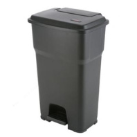 Гера контейнер пластиковый с педалью и крышкой 85 л , черный, 49х39х79 1/1, арт. 137693