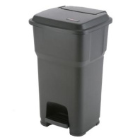 Гера контейнер пластиковый с педалью и крышкой 60 л , черный, 39х39х69 1/1, арт. 137687
