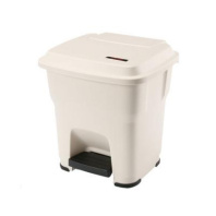 Гера контейнер пластиковый с педалью и крышкой 35 л , бежевый, 39х39х44 1/1, арт. 137682
