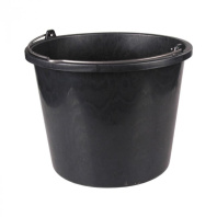Ведро строительное 12л пластик, круглое чёрное арт. 1103050