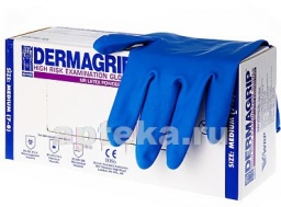 Перчатки DERMAGRIP  High Risk мед. смотр.латекс.нест.неопудр. LARGE(8-9, L)  1/50/500 арт.102-016 ЧЗ