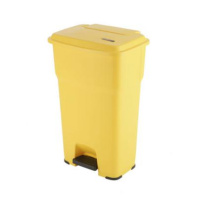 Гера контейнер пластиковый с педалью и крышкой 85 л , желтый, 49х39х79 1/1, арт. 137692